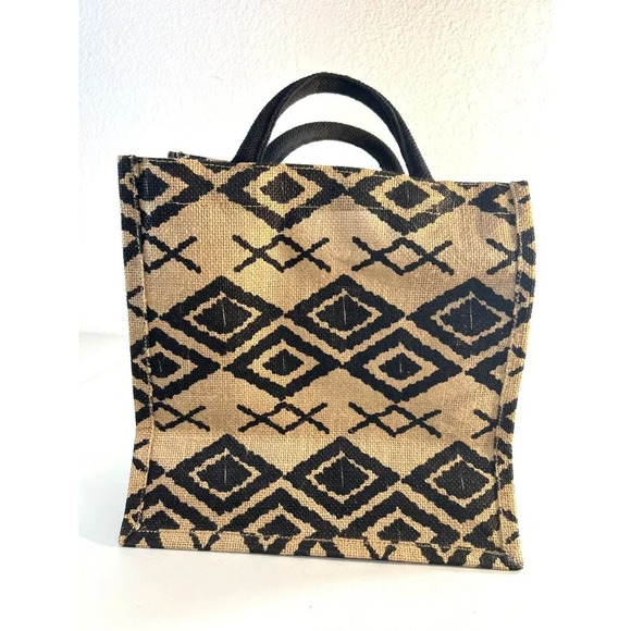All in the Cards Inc Handbags - All in the Cards Inc Small tote Black/Tan Geometric Shapes 11x11x4